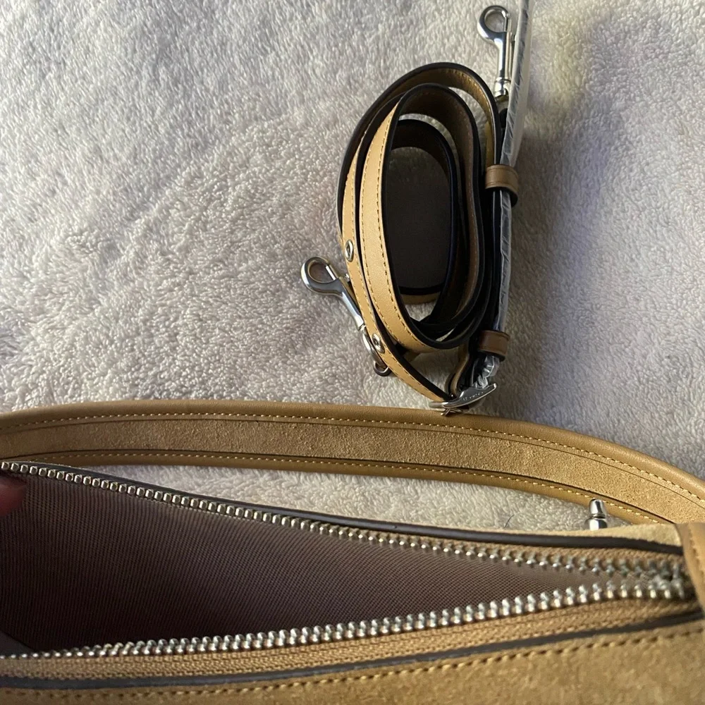 NWOT Coach Swinger Suede Shoulder Bag in color Peanut - Picture 8 of 13